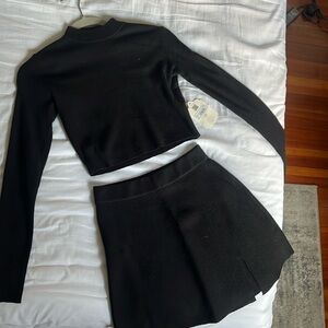 Black Two Piece Skirt Set